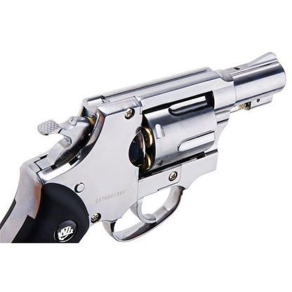 WINGUN エアソフト リボルバー CO2 733 (2 インチ、ブラック グリップ、6MM バージョン) - シルバー-AIRSOFT GOGO エアガン・サバゲー用品通販