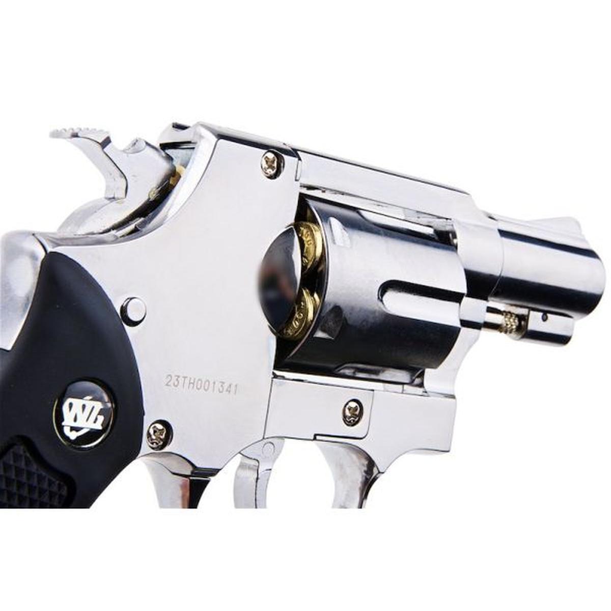 WINGUN エアソフト リボルバー CO2 733 (2 インチ、ブラック グリップ、6MM バージョン) - シルバー-AIRSOFT GOGO エアガン・サバゲー用品通販