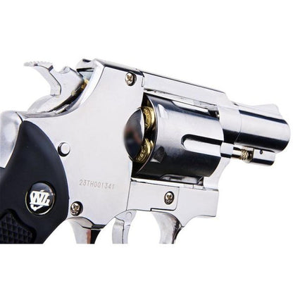 WINGUN エアソフト リボルバー CO2 733 (2 インチ、ブラック グリップ、6MM バージョン) - シルバー-AIRSOFT GOGO エアガン・サバゲー用品通販