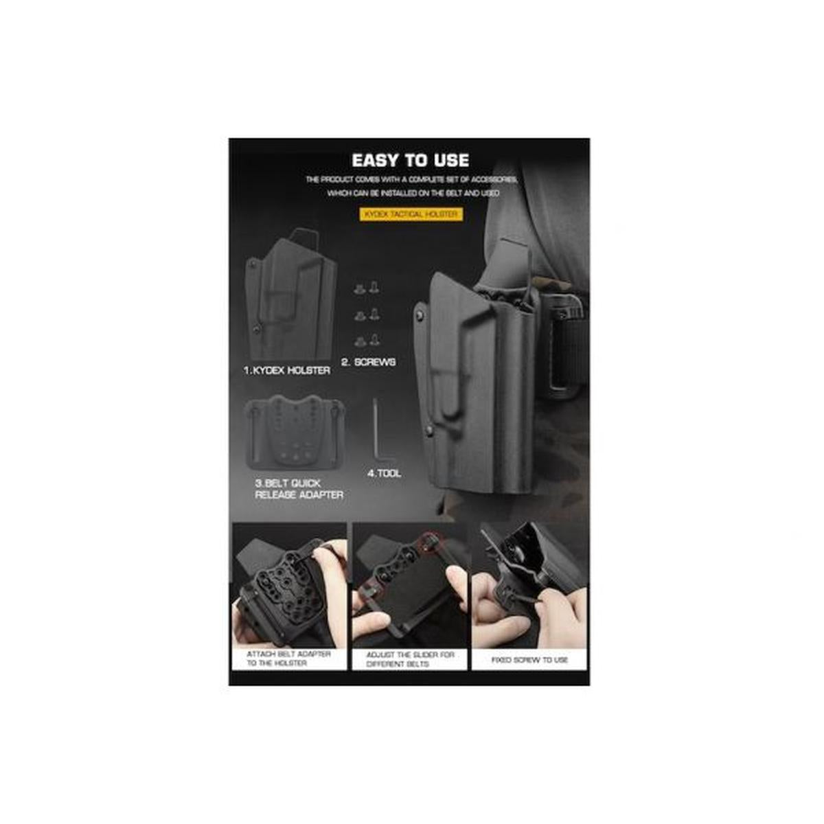 WOSPORT 軽量 KYDEX タクティカル ホルスター (G-03-XH35) - タン-AIRSOFT GOGO エアガン・サバゲー用品通販