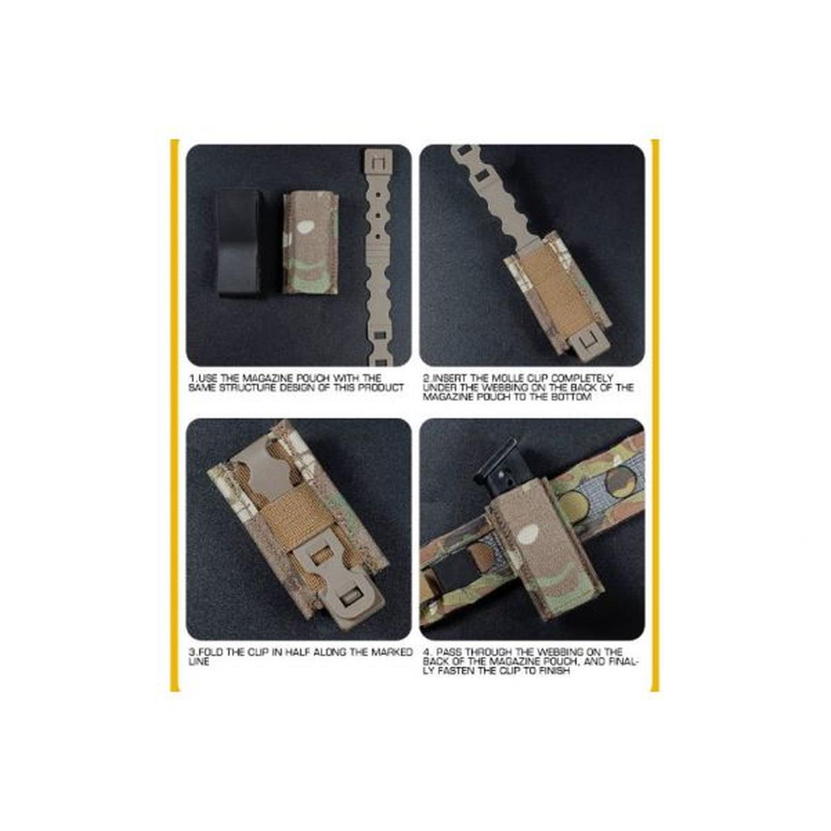 WOSPORT MOLLE クリップ (中) - ブラック-AIRSOFT GOGO エアガン・サバゲー用品通販
