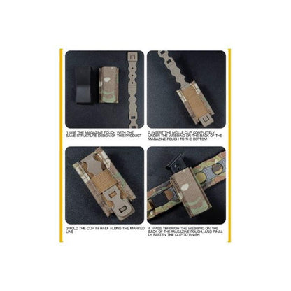 WOSPORT MOLLE クリップ (ロー) - ブラック-AIRSOFT GOGO エアガン・サバゲー用品通販