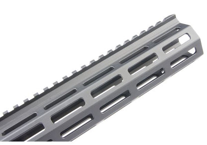 Z-Parts MK16レイル（アルミニウム / アルミ、15インチ、バレルナット付き）GHK M4 GBBRエアソフトガン用 - ブラック-AIRSOFT GOGO エアガン・サバゲー用品通販