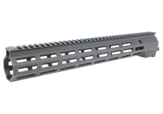 Z-Parts MK16レイル（アルミニウム / アルミ、15インチ、バレルナット付き）GHK M4 GBBRエアソフトガン用 - ブラック-AIRSOFT GOGO エアガン・サバゲー用品通販
