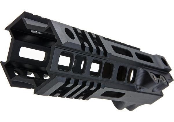 Z-Parts MK4レイル（アルミ製、7インチ、バレルナット付き）Tokyo MaruiM4 MWS GBBRエアソフトガン用 - ブラック-AIRSOFT GOGO エアガン・サバゲー用品通販