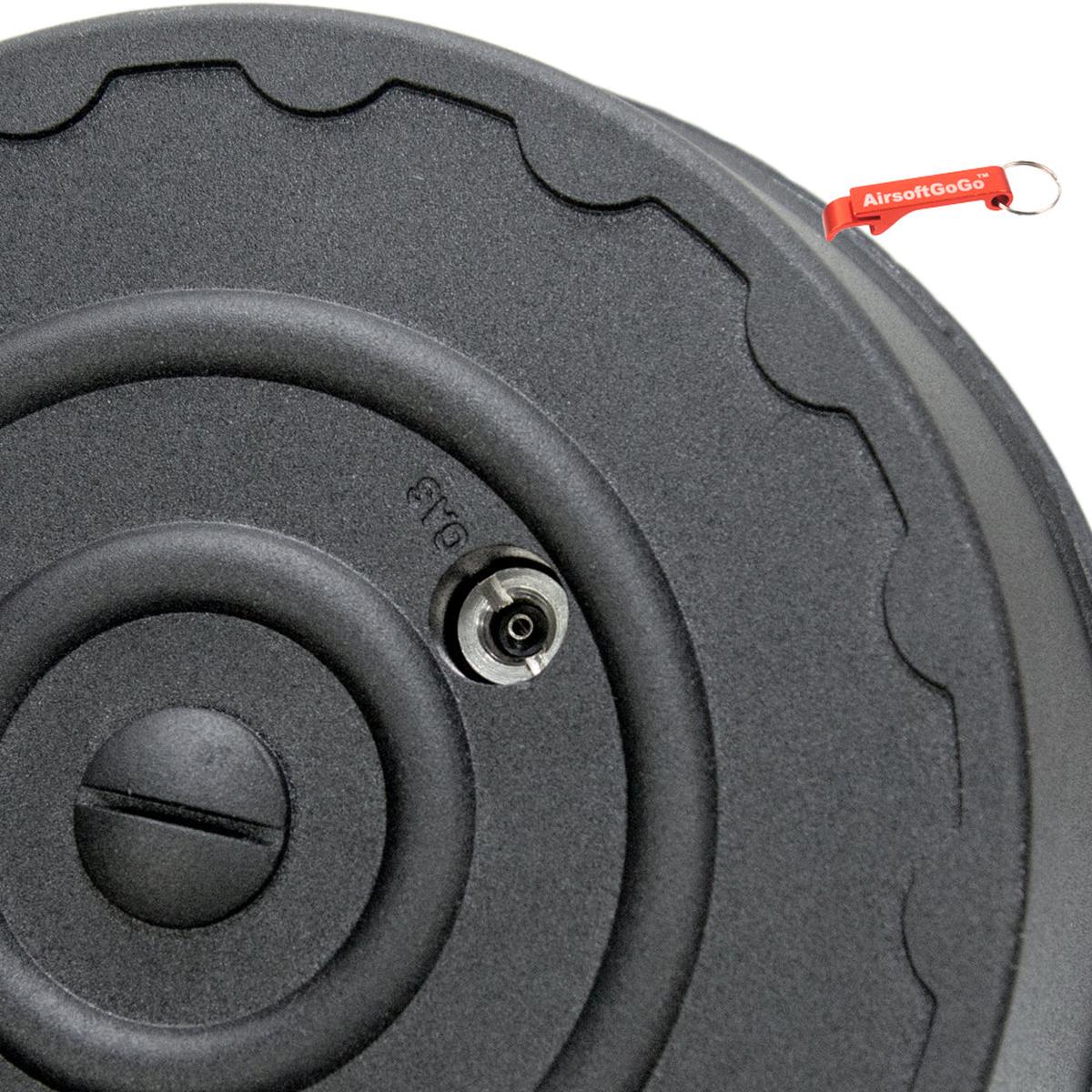50連 スネイルマガジン ドラムマガジン WE P08 GBB用 (ブラックカラー)-AIRSOFT GOGO エアガン・サバゲー用品通販