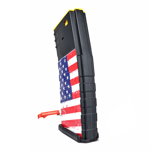 APS 300 series UMag high capacity magazine for electric gun M4 / M16 / UAR series (US flag logo)