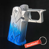 Custom grip for Marui WE Hicapa IPSC gas blowback gun (white/blue)