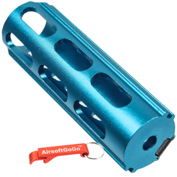 Aluminum piston 14 steel teeth for electric gun mechanical box Ver.2 and 3 (blue)