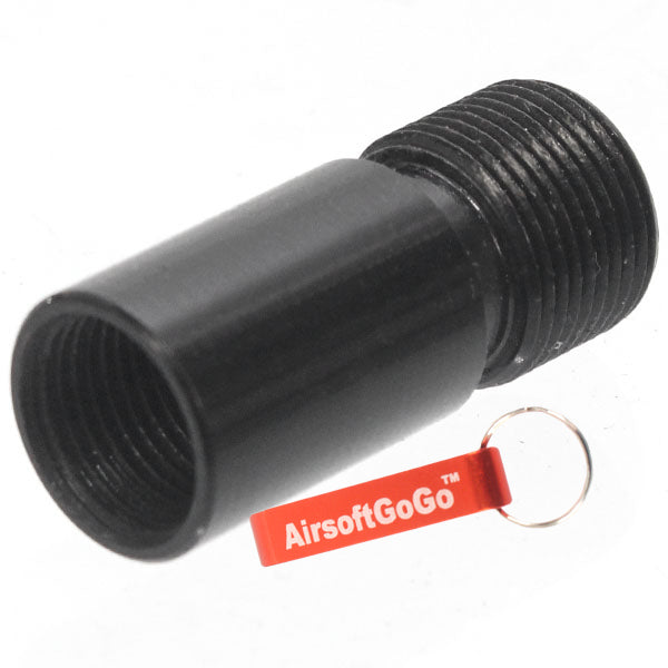 Steel compensator adapter for KSC / KWA MP7A1 gas blowback (12mm positive thread → 14mm reverse thread)