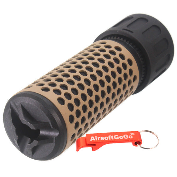 Army Force flash hider 5 inch QDC14mm reverse thread suppressor (tan)