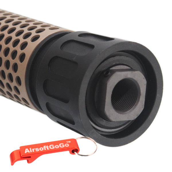 Army Force flash hider 7 inch QDC14mm reverse thread suppressor (tan)