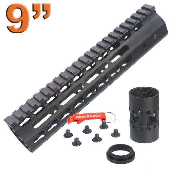 CNC Aluminum 9 Inch Key Mod Rail Handguard for Marui M4 MWS Series GBB