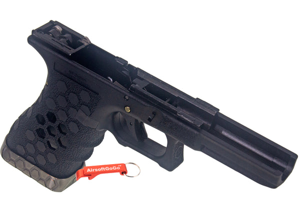 WE G17 G34 GBB compatible HEX cut type custom grip set (black color)