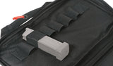 タクティカルハンドガンバッグ ・ ソフトガンケース 6つのマガジンポケット付き (中型バッグ、ブラックカラー)