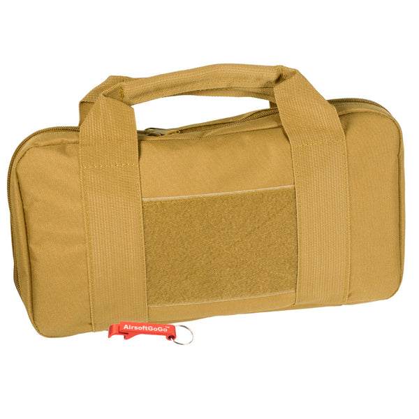 Tactical handgun bag/soft gun case with 6 magazine pockets (medium size bag, tan color)