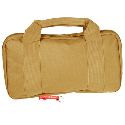 Tactical handgun bag/soft gun case with 6 magazine pockets (medium size bag, tan color)