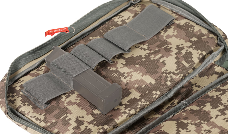 Tactical handgun bag/soft gun case with 6 magazine pockets (medium size bag, UCP universal camouflage pattern)