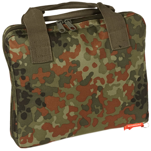 Tactical handgun bag/soft gun case with 5 magazine pockets (small bag, fleck turn camouflage)