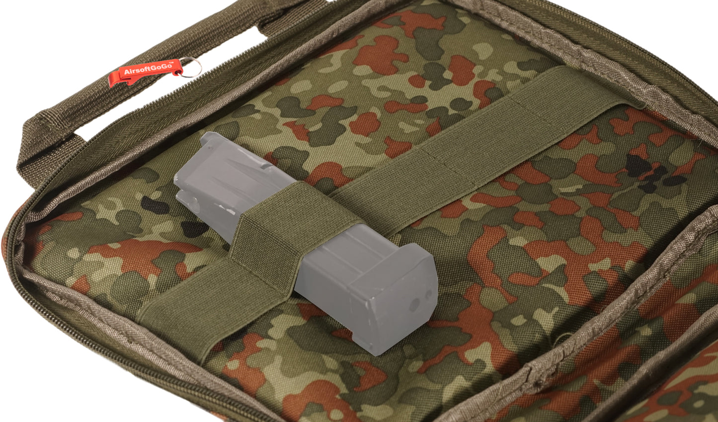 Tactical handgun bag/soft gun case with 5 magazine pockets (small bag, fleck turn camouflage)