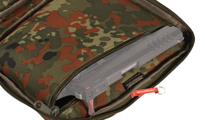 Tactical handgun bag/soft gun case with 5 magazine pockets (small bag, fleck turn camouflage)