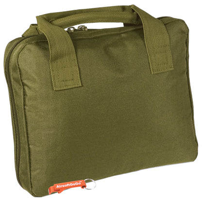 Tactical handgun bag/soft gun case with 5 magazine pockets (small bag, green color)