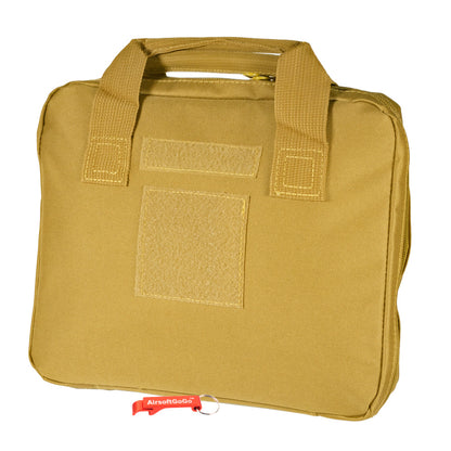 Tactical handgun bag/soft gun case with 5 magazine pockets (small bag, tan color)