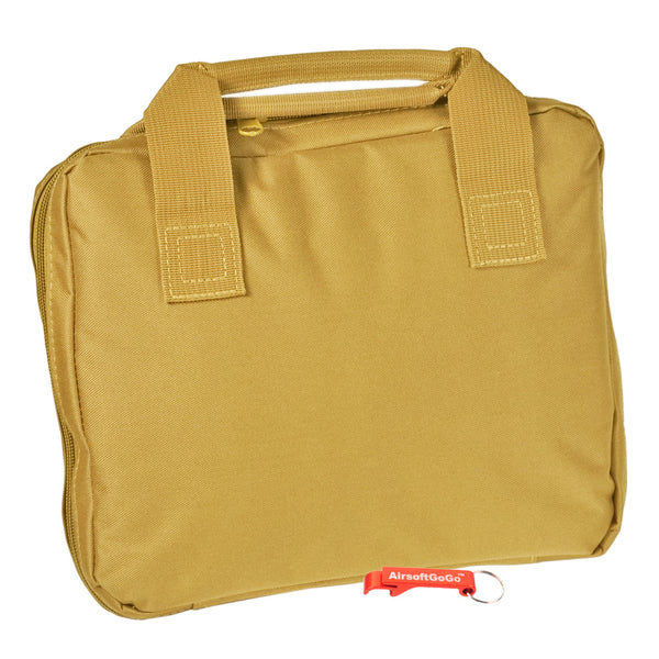Tactical handgun bag/soft gun case with 5 magazine pockets (small bag, tan color)