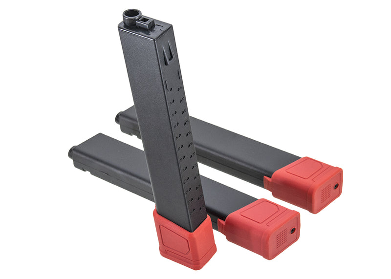 AGG PTS EPM-AR9 Set of 3 CA 120rds mid cap magazines (black) with base plate (red)