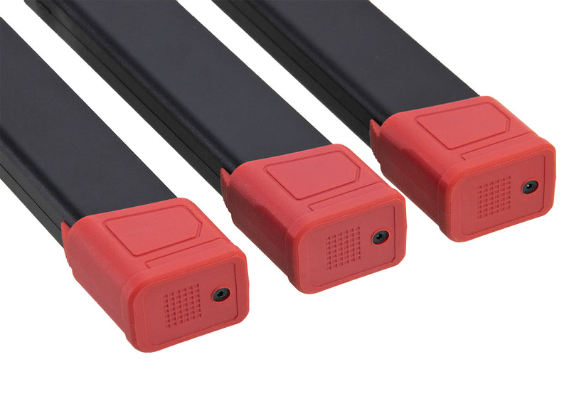 AGG PTS EPM-AR9 Set of 3 CA 120rds mid cap magazines (black) with base plate (red)