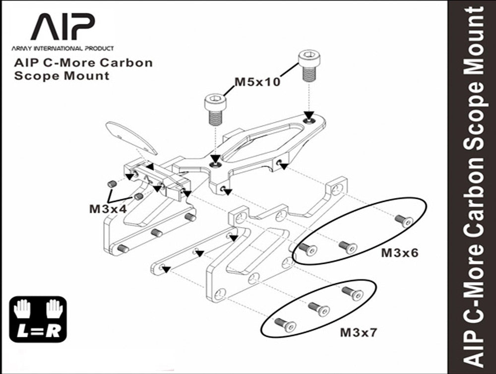 Marui Hicapa Series AIP C-More Carbon Scope Mount for IPSC Gas Blowback