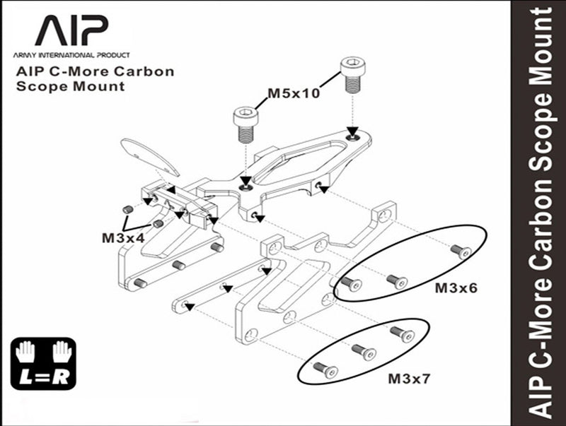 マルイハイキャパ シリーズ IPSCガスブローバック用AIP C-More カーボンスコープマウント