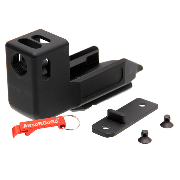 Marui / WE / KJ G17 (Gen 3) &amp; Umarex G17 (Gen 4) RGW Compensator Standoff Device Kit for GBB (Black)