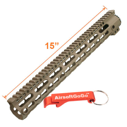 Marui/G&amp;P/ICS M4 Series SR16/SR25 15" KEYMOD Handguard System for AEG (Dark Earth Color)