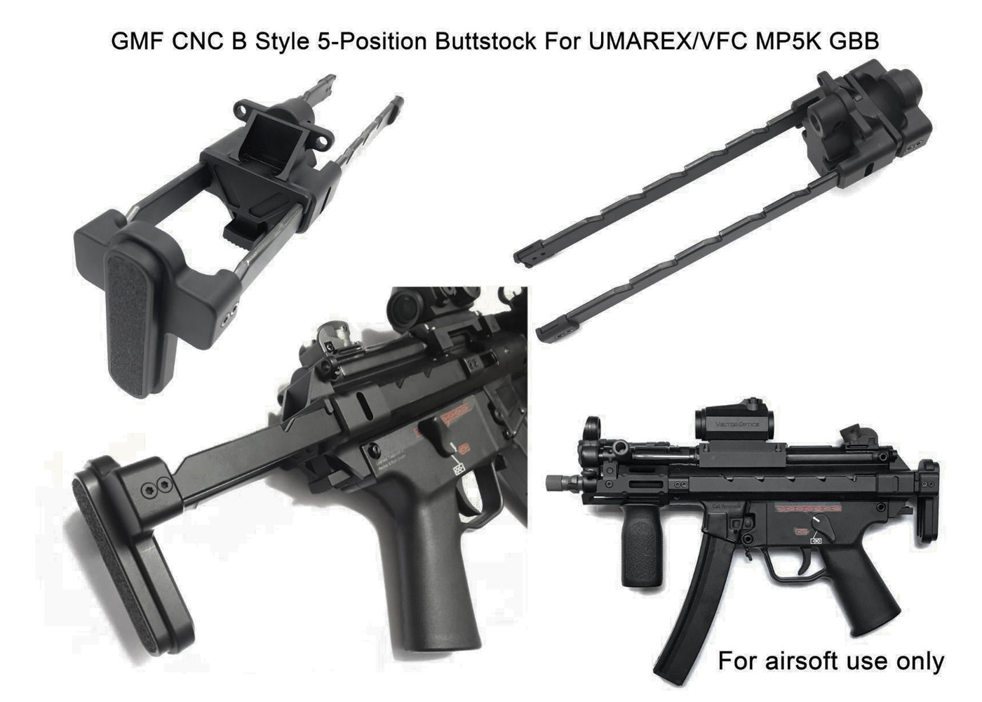 Bow Master×GMF5 5ポジション バットストック UMAREX / VFC MP5K GBBガスブローバック専用 – AIRSOFT  GOGO