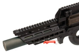 M-Lok &amp; Keymod Rail Handguard for Battleaxe Marui / CYMA AEG P90 (with suppressor for 14mm forward and reverse screws)