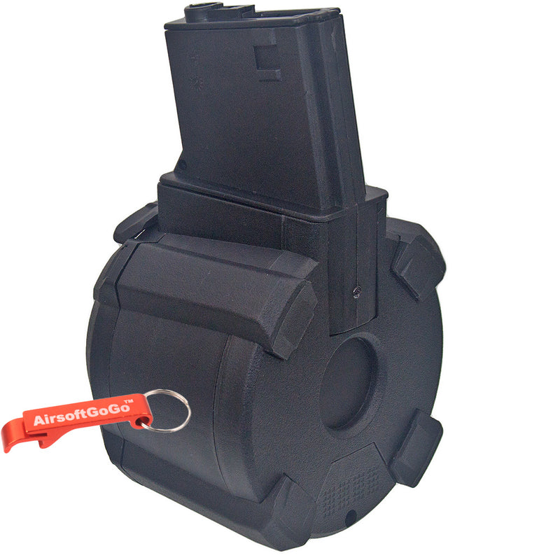 Electric bullet feeding 1000 drum magazine for M4/M16 electric gun (black)