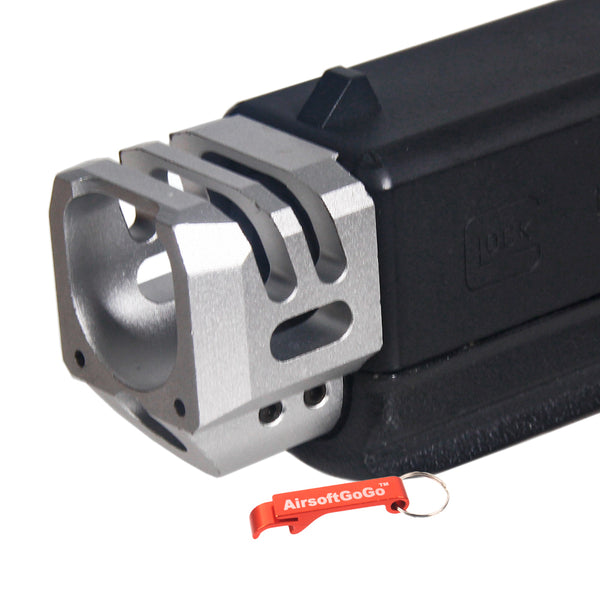 Marui / WE / VFC Aluminum Slide Compensator Type A for G17 &amp; G18C (Silver)
