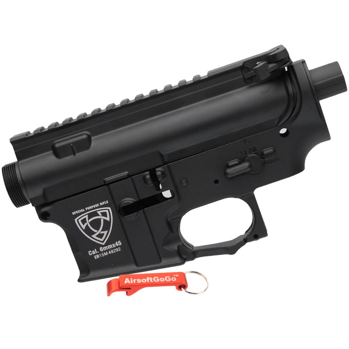 電動ガン ASR シリーズ用A.P.S社製メタルアッパー＆ロアフレームセット (黒)-AIRSOFT GOGO エアガン・サバゲー用品通販