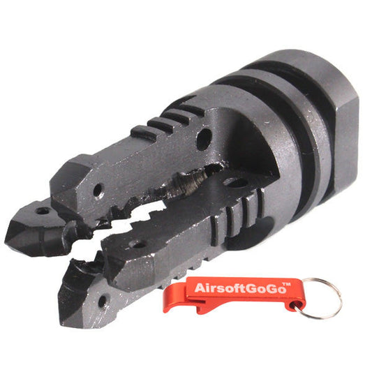 電動ガン ガスブローバック・ライフル用スチールフラッシュハイダー 14mm逆ネジ-AIRSOFT GOGO エアガン・サバゲー用品通販