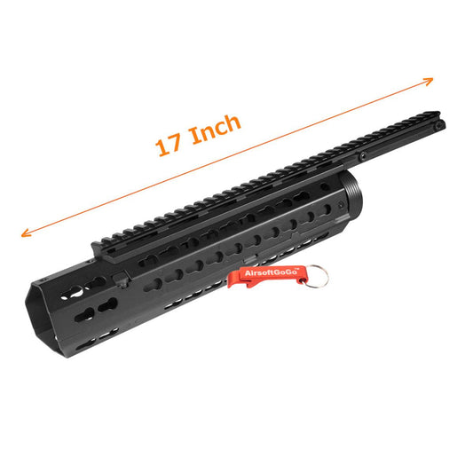 電動ガン M4対応 17インチ KeyModキーモッド レール ハンドガード (ブラックカラー)-AIRSOFT GOGO エアガン・サバゲー用品通販