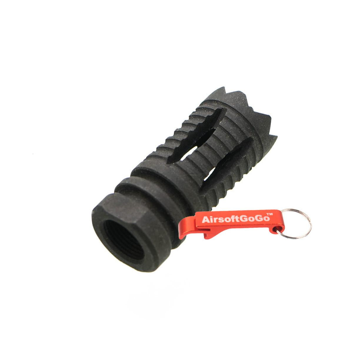 電動ガン M4/M16 用 ACCタイプ 14mm逆ネジ スチール製マズルブレーキ フラッシュハイダー-AIRSOFT GOGO エアガン・サバゲー用品通販