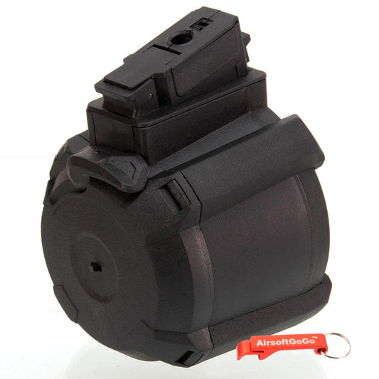 電動ガンAK用 1000連 電動給弾式ドラムマガジン (ブラック)-AIRSOFT GOGO エアガン・サバゲー用品通販