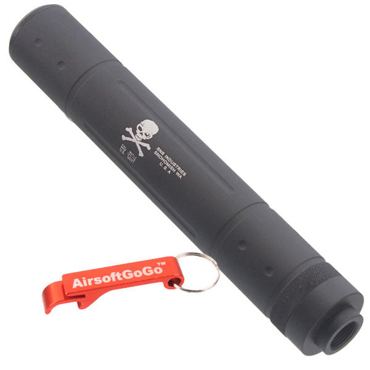 電動ガン・ガスブローバックライフ用CYMA社髑髏ロゴ刻印14mm逆ネジサプレッサー-AIRSOFT GOGO エアガン・サバゲー用品通販