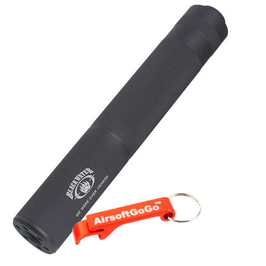 電動ガン・ガスブローバックライフル用CYMA社製「BLACKWATER」14mm逆ネジサプレッサー (30 X 190mm)-AIRSOFT GOGO エアガン・サバゲー用品通販