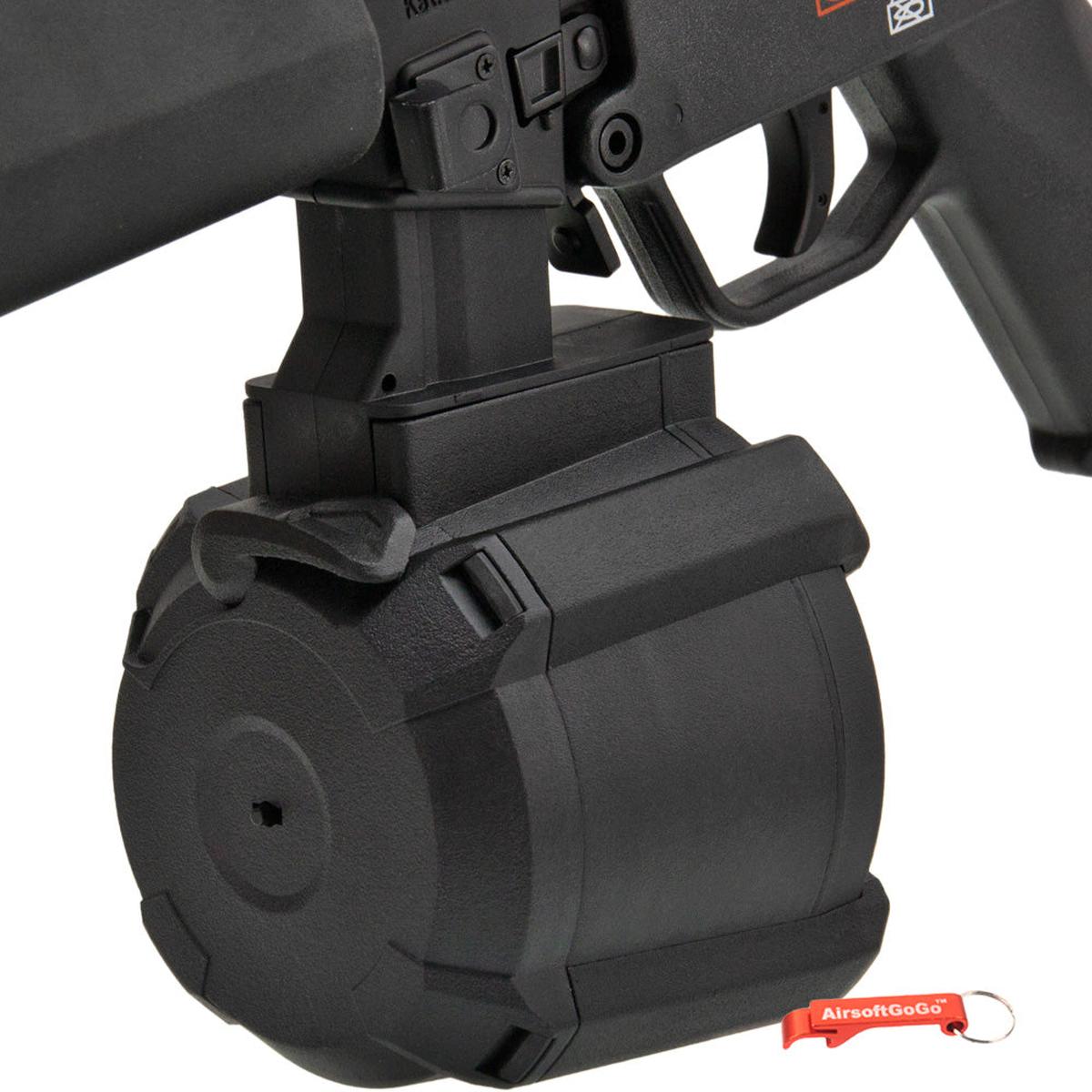 電動ガンMP5用 Battleaxe 1000連 電動給弾式ドラムマガジン(ブラック)-AIRSOFT GOGO エアガン・サバゲー用品通販