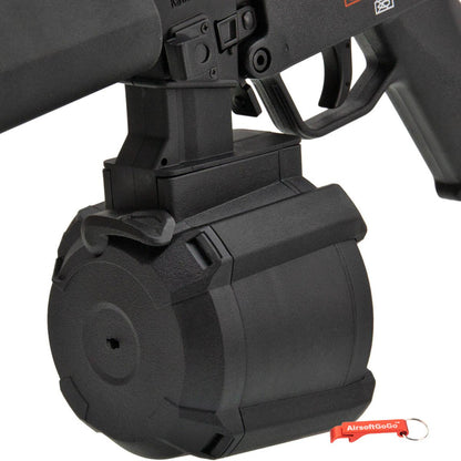 電動ガンMP5用 Battleaxe 1000連 電動給弾式ドラムマガジン(ブラック)-AIRSOFT GOGO エアガン・サバゲー用品通販