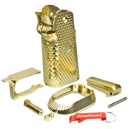 東京マルイ ハイキャパ5.1 シリーズ用アルミ製グリップ （金）-AIRSOFT GOGO エアガン・サバゲー用品通販