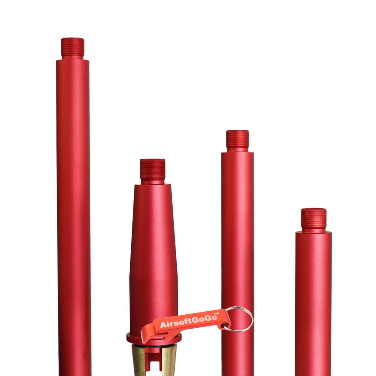 東京マルイM4 MWS専用のカスタム マルチレングス アウターバレル 赤色 (サイズ：114/176/126/75mm)-AIRSOFT GOGO エアガン・サバゲー用品通販