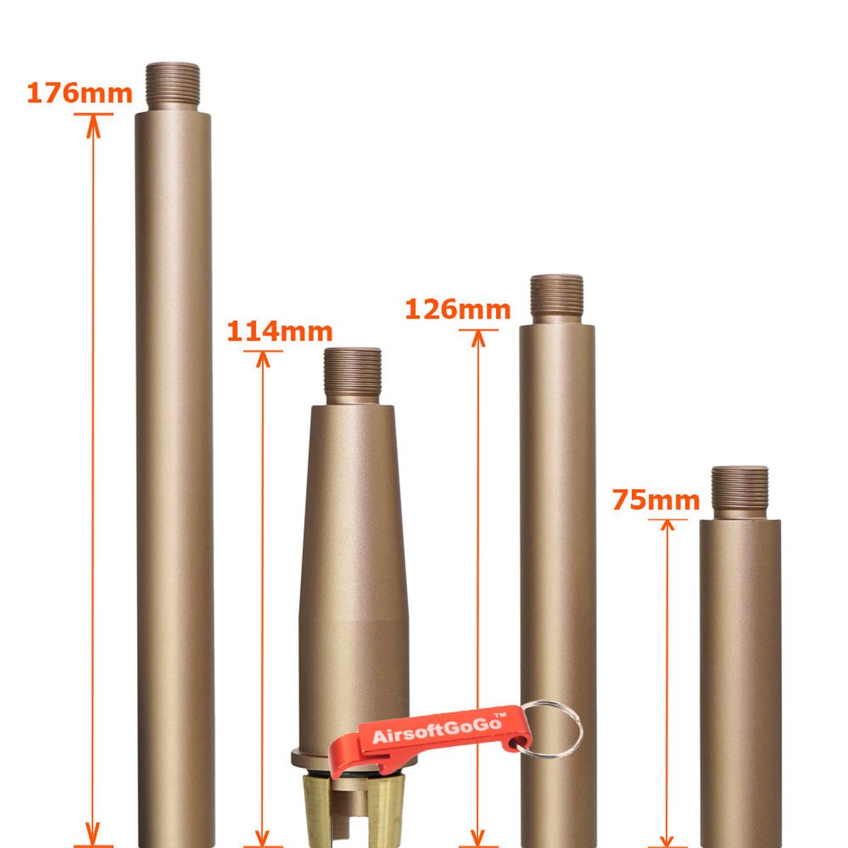 東京マルイM4 MWS専用のカスタム マルチレングス アウターバレル 砂色 (サイズ：114/176/126/75mm)-AIRSOFT GOGO エアガン・サバゲー用品通販